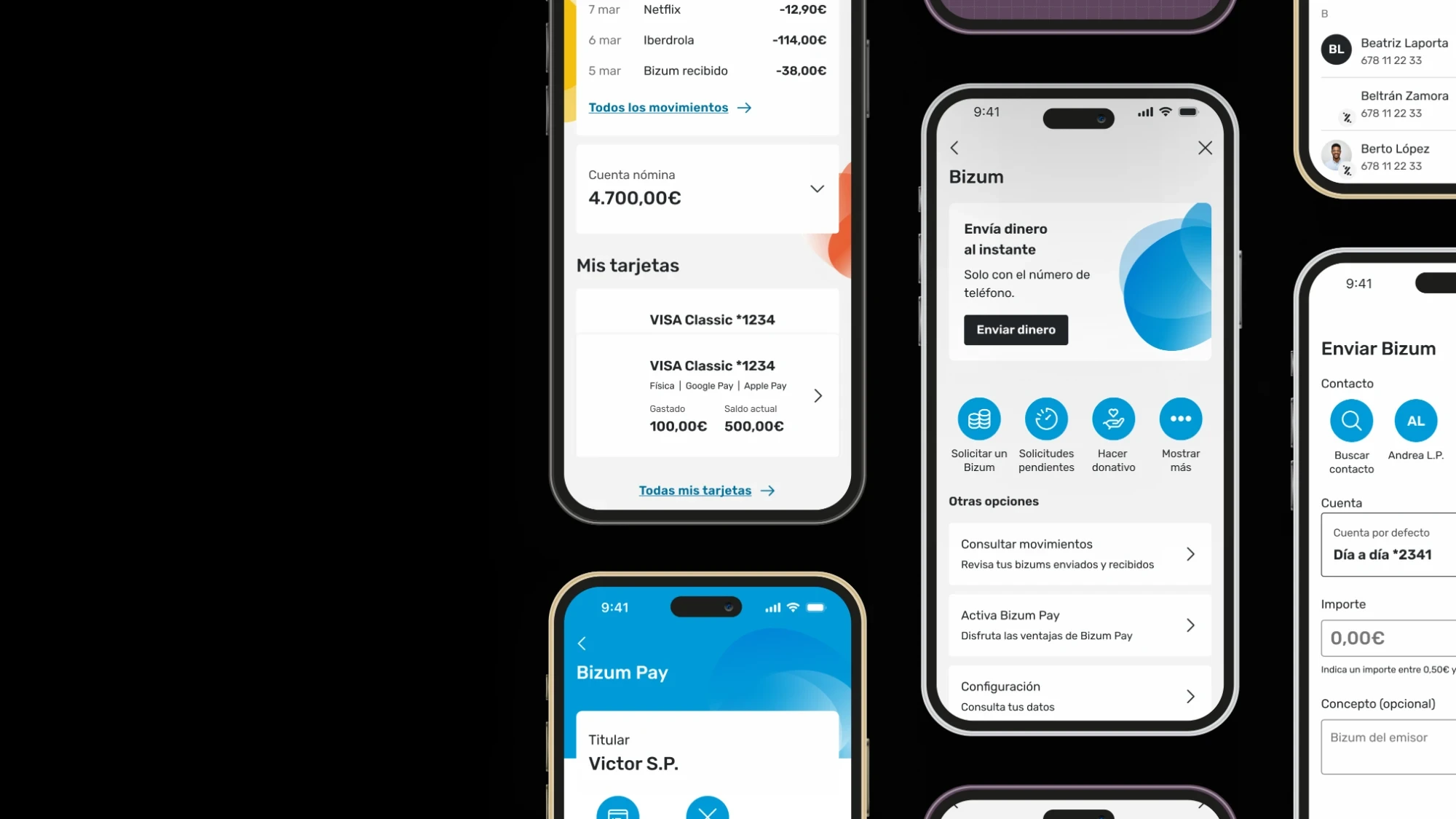 CaixaBank app — accounts, cards and daily spending